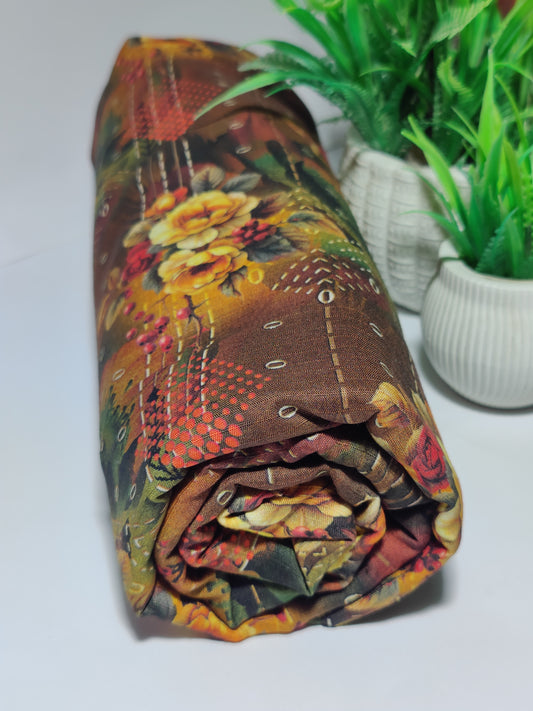 Ladies Bana Dora Lawn Printed Suit - Unstitched- 2 Piece