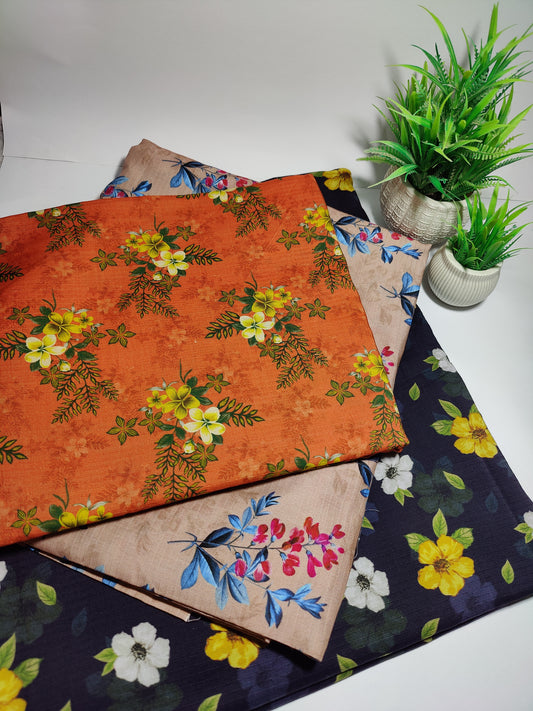 Ladies Bana Dora Lawn Printed Suit - Unstitched- 2 Piece